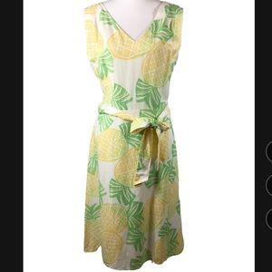 Sigrid Olsen lemon zest linen blend dress